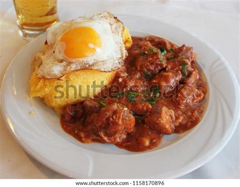 Tochitura Traditional Romanian Dish Made Beef Stock Photo