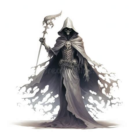 Minimalist Skeletal Mage Illustration on White Isolated Background ...