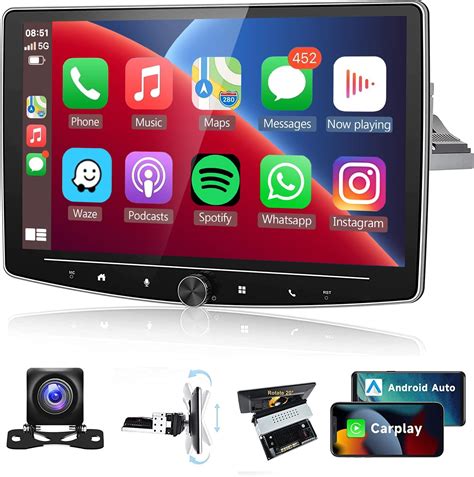 Hodozzy Single Din Car Stereo Wireless Apple Carplay Android Auto