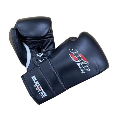 Black laceup Sparring Boxing Gloves - Superior Boxing Gear