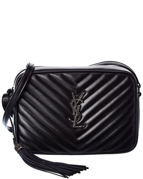 Saint Laurent Lou Matelasse Leather Camera Bag In Black Modesens