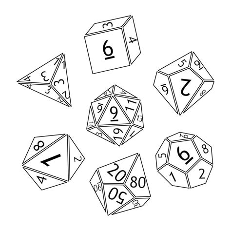 Set of dnd dice rpg tabletop games vector illustration 21056032 Vector Art at Vecteezy