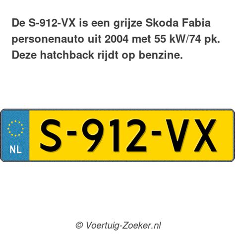 Kenteken S Vx Skoda Fabia Auto S Vx Voertuig Zoeker Nl