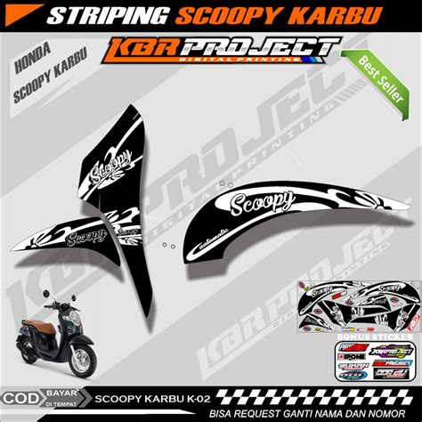 Jual Scoopy Karbu Stiker Striping Premium Motor Keren Lis Variasi