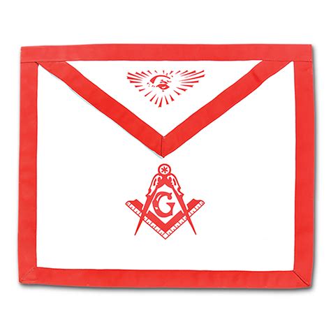 Master Mason Cloth Duck Cotton Masonic Apron Red White