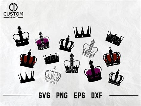 Crown Svg Bundle Royal Crown Svg Bundle Silhouettes 3 Crowns With