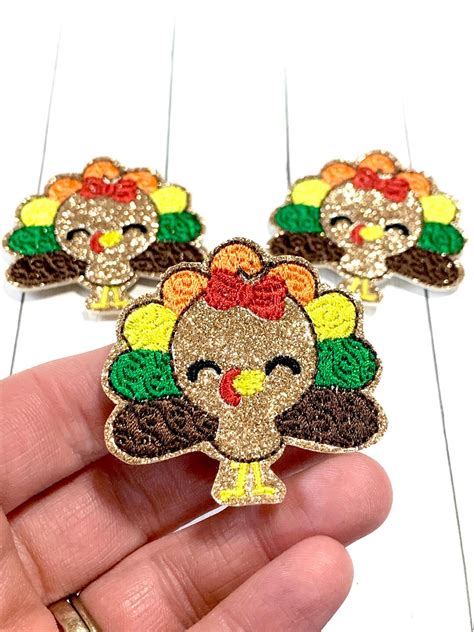 Turkey Girl Feltie Thanksgiving Feltie Embellishment Felt Applique