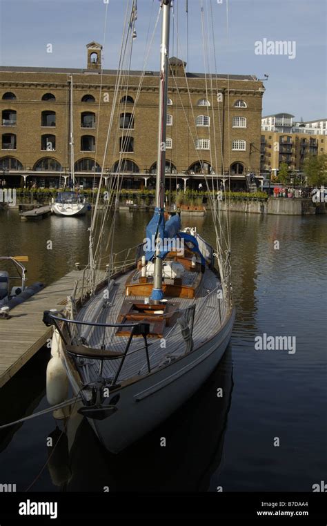 Yacht In Saint Katharine Dock London England Stock Photo Alamy