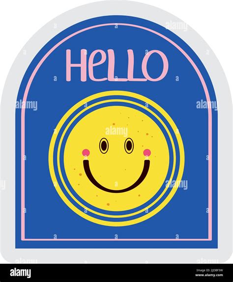 hello emoticon sticker Stock Vector Image & Art - Alamy