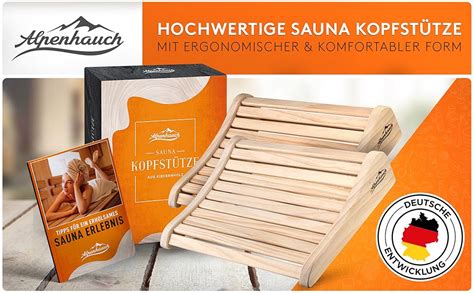 ALPENHAUCH Sauna Kopfstütze Holz 2 Stück Ergonomische