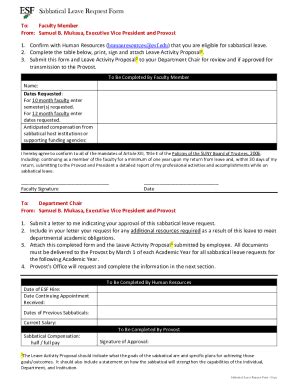 Sabbatical Leave Request Form Fill Online Printable Fillable Blank