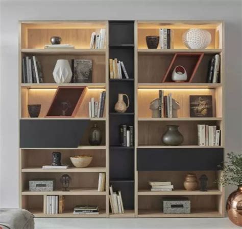 Livreiro contemporâneo OBLIK Meubles Célio em laminado melamínico