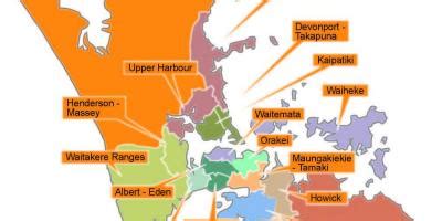 Auckland council area map - Auckland council boundaries map (New Zealand)