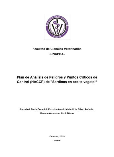 Plan de análisis de peligros y puntos críticos de control HACCP de