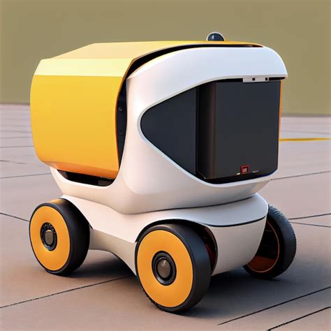 Premium Photo Autonomous Delivery Robot Generative Ai