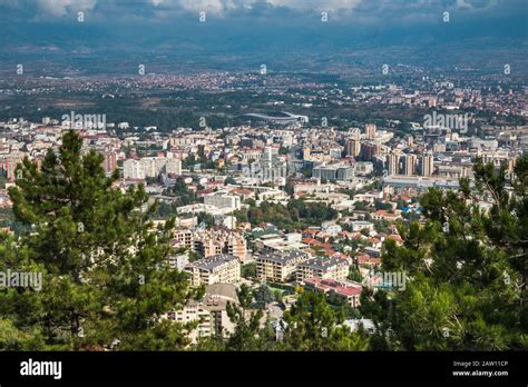 Panorama of Skopje from road to Mount Vodno, Skopje, North Macedonia ...