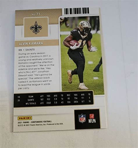 Panini Contenders Football Alvin Kamara Championship Ticket Gold