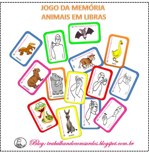 Amiga Da Educa O Jogo Da Mem Ria Em Libras Animais Prontos Para