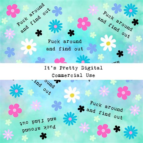 Fuck Around Swear Word Sassy Seamless Pattern Fabric Design Commercial