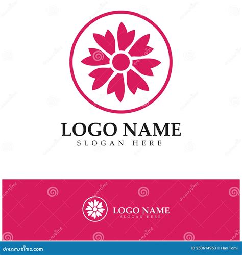 Flower Logo Vector Illustration Design Template Stock Vector