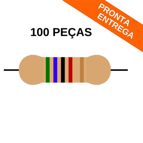 Kit 100 peças Resistor Metal Film 56K 5 2W Resistor Achei