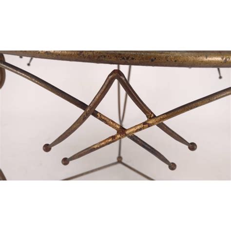 Gilt Metal Table And Gold Leaf Glass Top Chairish