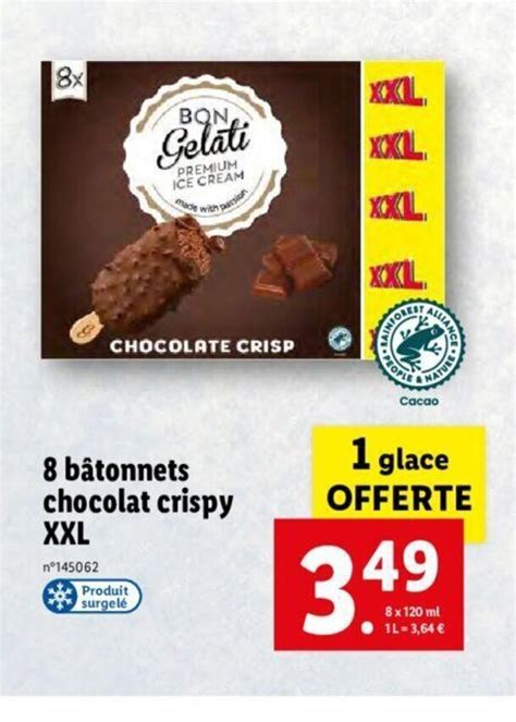 Promo Batonnets Chocolat Crispy Xxl Chez Lidl