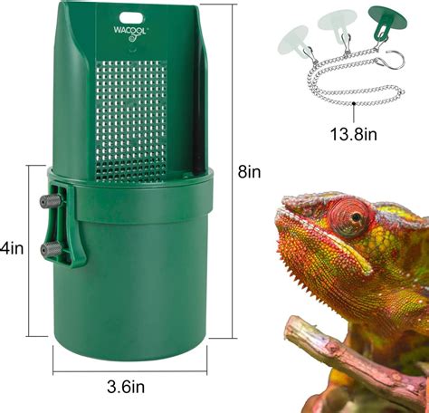 Hanging Reptile Feeding Bowl With Grid Plate For Bugs Climbing And Move