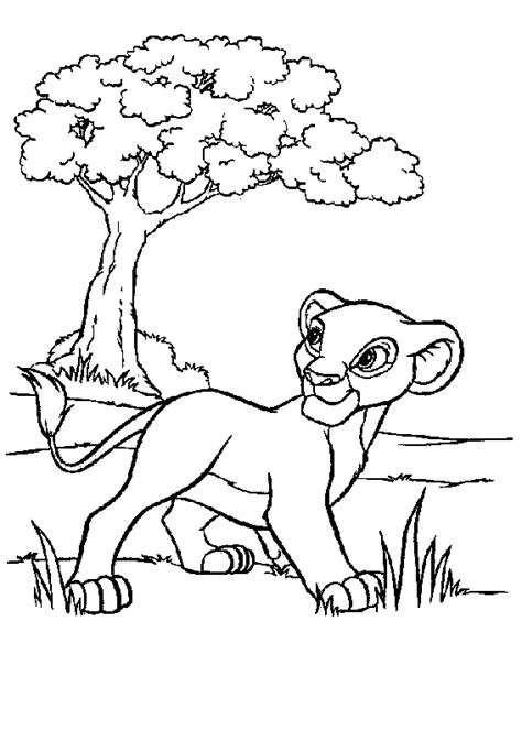 Desenho De Simba Passeando Pela Selva Para Colorir Tudodesenhos