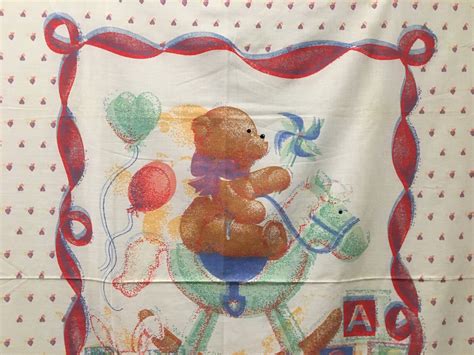 Vintage Baby Fabric Panels Nursery Toys Teddy Bear Rocking Etsy