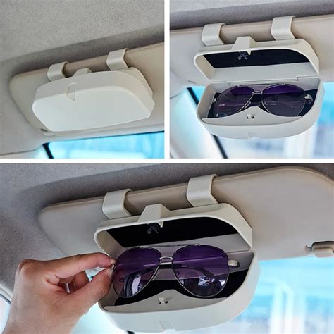 Car Glasses Holder Sunglasses Case Organizer Box For Sun Visor Storage Pockets For Bmw For Kia