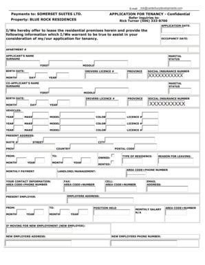 Fillable Online Nccdn Application For Tenancy Pages Blue Rock