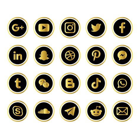 Round Social Media Icons 5519355 Vector Art At Vecteezy