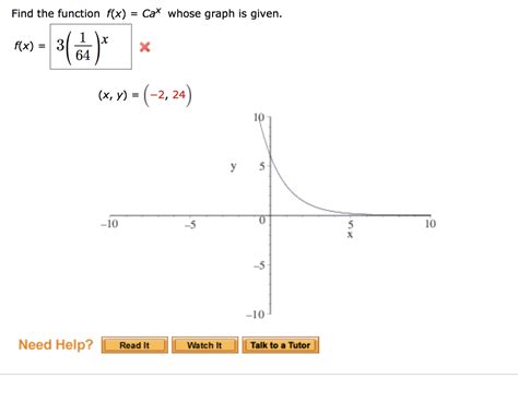 Solved Find The Function F X Cax Whose Graph Is Given 1