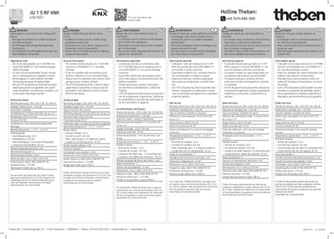 Theben Ju S Rf Knx Handleiding Nederlands Pagina S