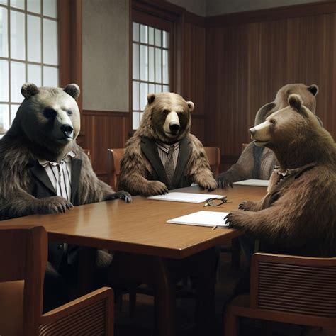 Premium Ai Image Bears Wearing Suit In Office Businessman Bears