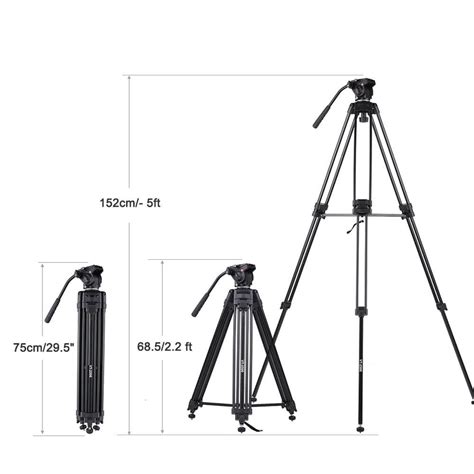 Kingjoy Vt Heavy Duty Aluminum Tripod Section In Lbs With