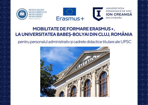 Mobilitate De Formare Erasmus La Universitatea Babe Bolyai Din Cluj Rom Nia Upsc