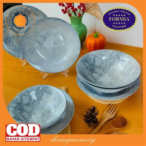 Jual Formia Ceramic Dinnerware Grey Marble Piring Mangkuk Keramik Per