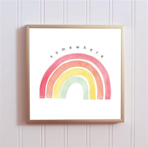 Somewhere Over The Rainbow Print Rainbow Artwork Printable Etsy