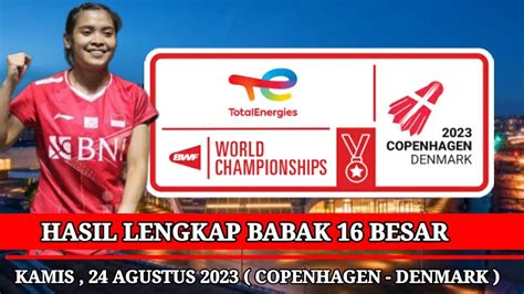 HASIL LENGKAP 16 BESAR BWF WORLD CHAMPIONSHIPS 2023 HASIL BADMINTON