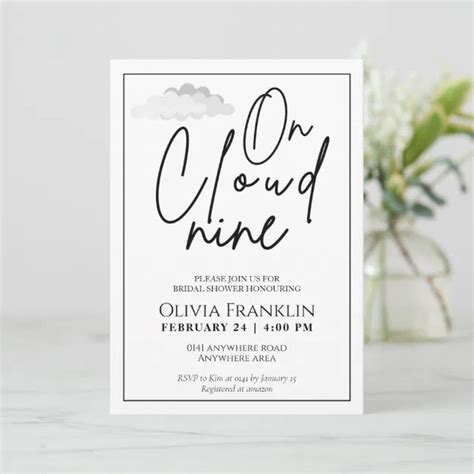 Modern She Is On Cloud Nine Bridal Shower Invitation Zazzle