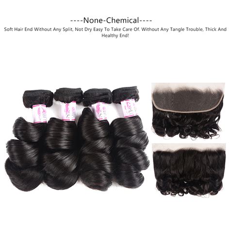 Beautyforever Indian Loose Wave 4 Bundles With 13 4 Lace Frontal Closure