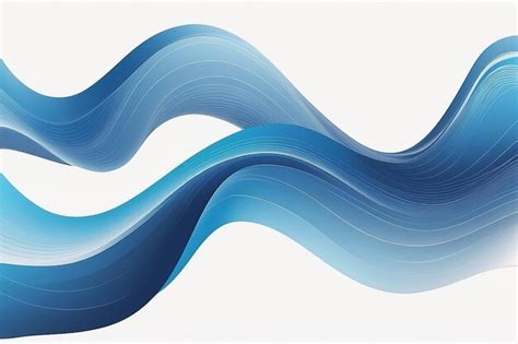 Premium Photo Abstract Blue Smooth Wave On A White Background Dynamic