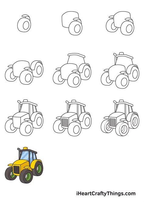 How To Draw A Tractor Step By Step Guide Tractor Drawing Easy