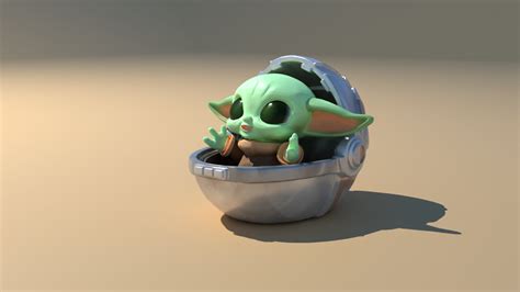 3D file baby yoda kawaii 👶・3D printer design to download・Cults