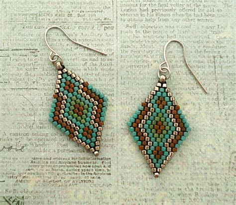 Linda S Crafty Inspirations Brick Stitch Diamond Earrings 21