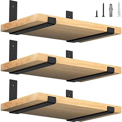 LuckIn 12 Inch Metal Shelf Brackets Heavy Duty J Bracket With Lip For