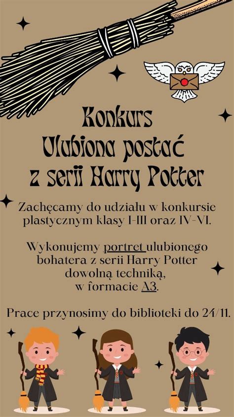 Szkolny Konkurs Plastyczny Portret Postaci Z Serii O Harrym Potterze