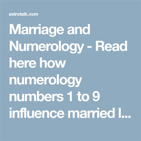 Marriage And Numerology Read Here How Numerology Numbers 1 To 9 Influence Married Life Of